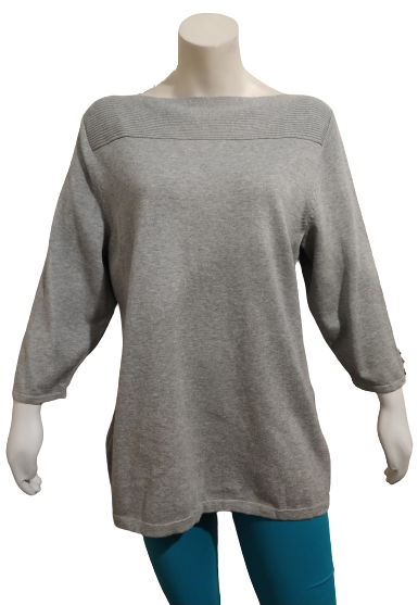 Karen Scott Grey Boatneck Sweater