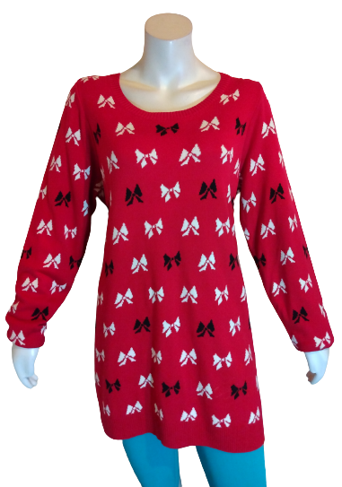 Charter Club Woman New Red Bow Tie Sweater