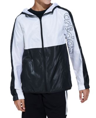 Adidas Big Boys Color blocked Hooded White XL