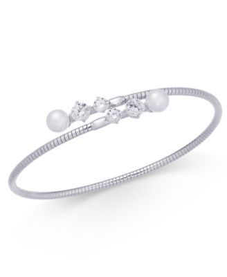 Eliot Danori Silver-Tone Imitation Pearl Bracelet