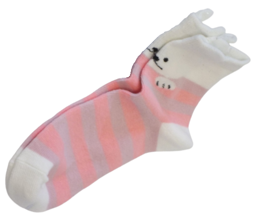 Bear Pattern Pink/White Socks