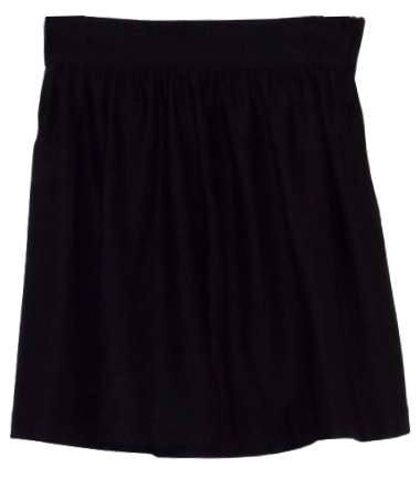 Black Gathered Waist Miniskirt