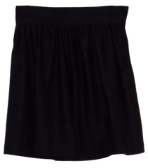 Black Gathered Waist Miniskirt