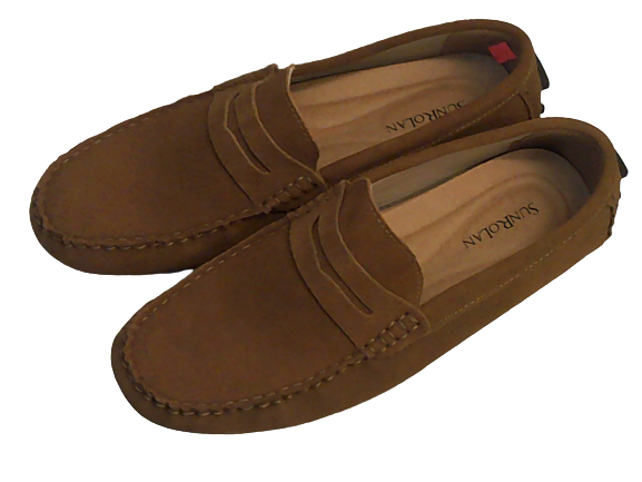 Sunrolan Tan Faux Suede Loafers