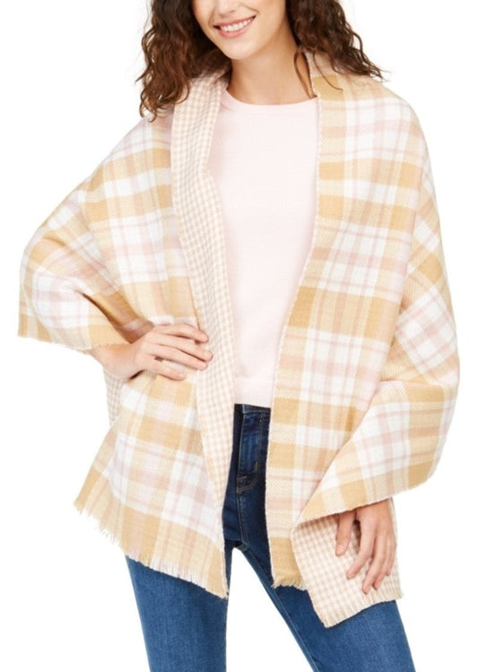 Charter Club - Reversible Houndstooth to Plaid Wrap in Camel