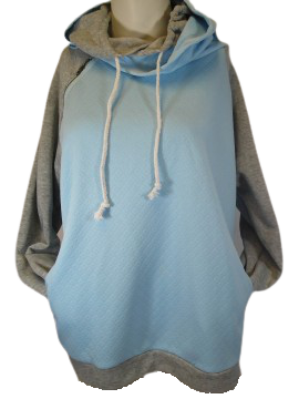 Dual Color Hooded Sweater Grey & Blue