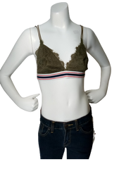Emory Park Olive & White Lace Layer Bralette