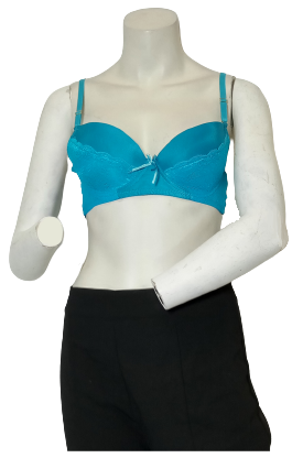 Iridescent Turquoise Bra Front Bow Style