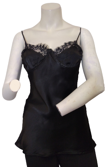 Black Mini Slip Dress -Lace Mini Slip Dress in Black -  Bardot