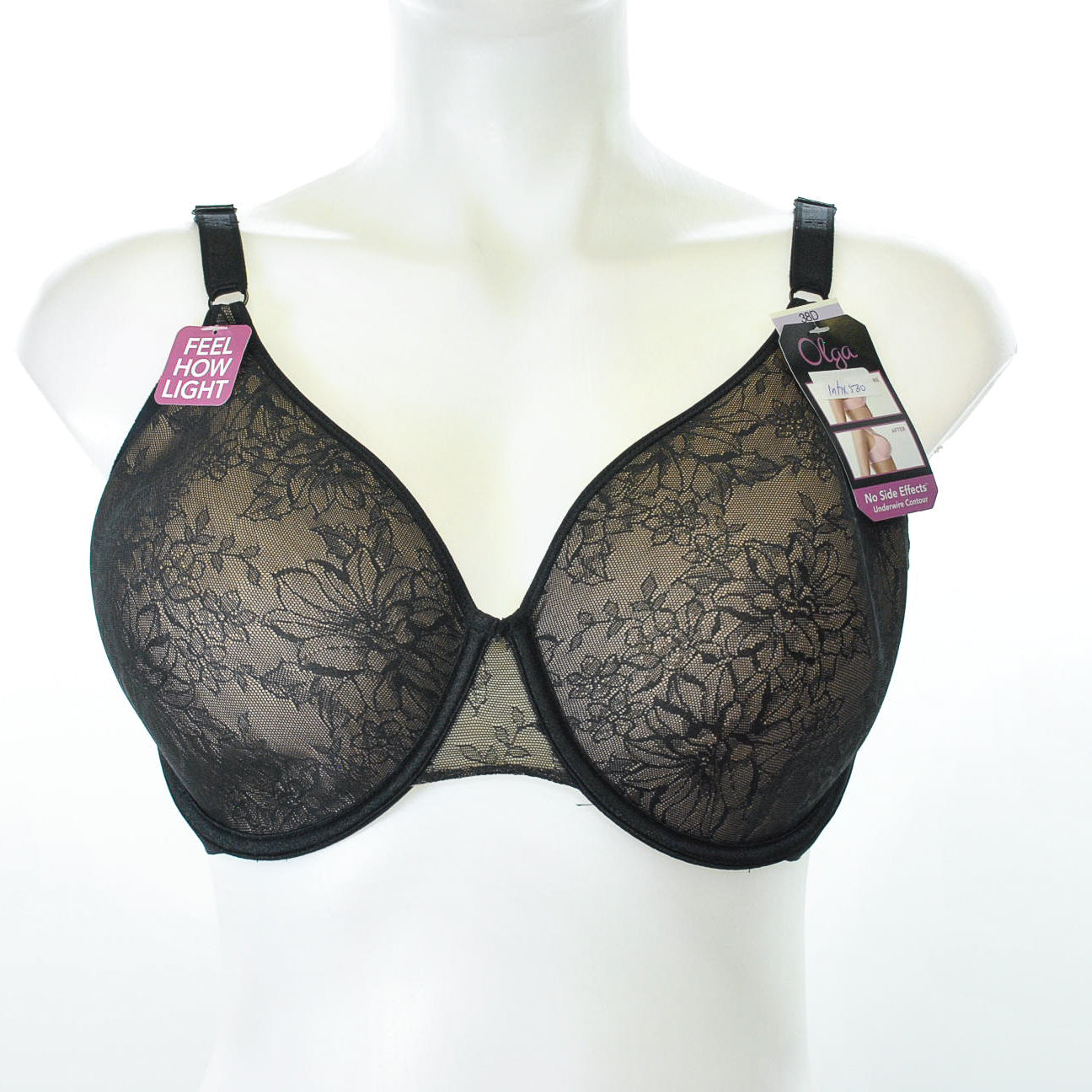 Olga No Side Effects Contour Bra Rich Black