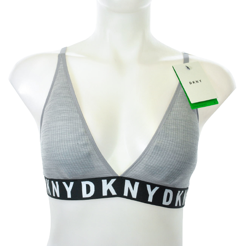 DKNY Litewear Seamless Ribbed Bralette Bra Aluminum Heather