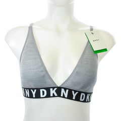 DKNY Litewear Seamless Ribbed Bralette Bra Aluminum Heather