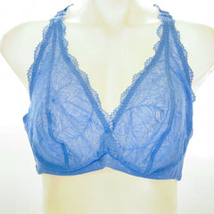 INC International Concepts Womens Plus Size Lace Halter Bralette Yacht Blue
