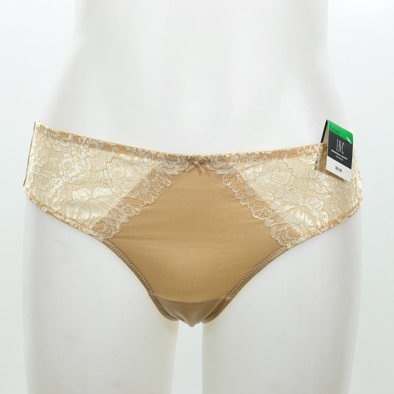 INC International Concepts Smooth Lace Thong Frappe
