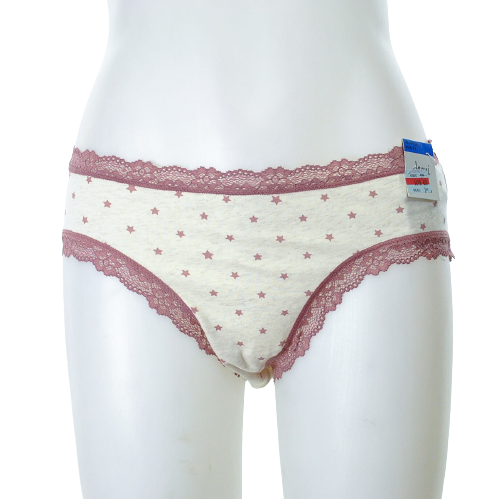 Jenni Cotton Lace Trim Hipster Stars