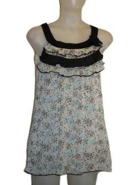 Oxford Club floral ruffled blouse