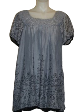 Gray/Black Minuet Floral Blouse