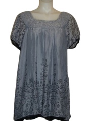 Gray/Black Minuet Floral Blouse