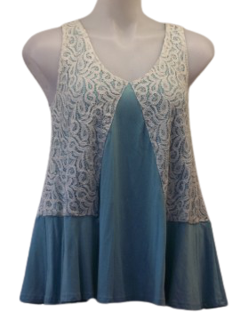 Ces Femme Aqua/Cream Top
