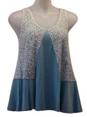 Ces Femme Aqua/Cream Top