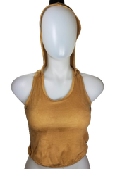 Cleo Tan Hooded Crop Blouse