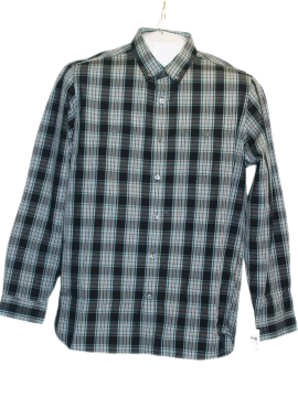 Alfani men's dress shirt aqua/black