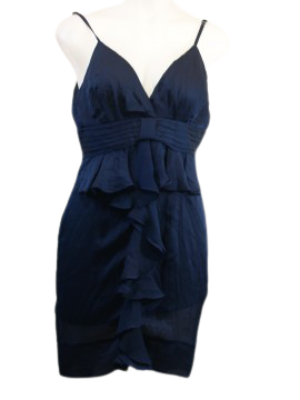 Minuet ruffled dress navy