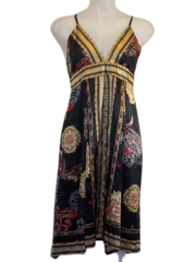Minuet silky dress black/red