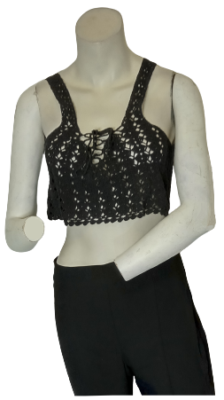 Milau Black Crocheted Crop Top