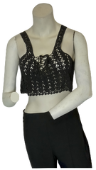 Milau Black Crocheted Crop Top