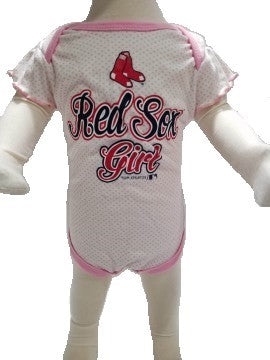 "Red Sox Girl" pink/white onesie