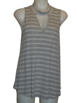 Gray/White Chenault Knit Top