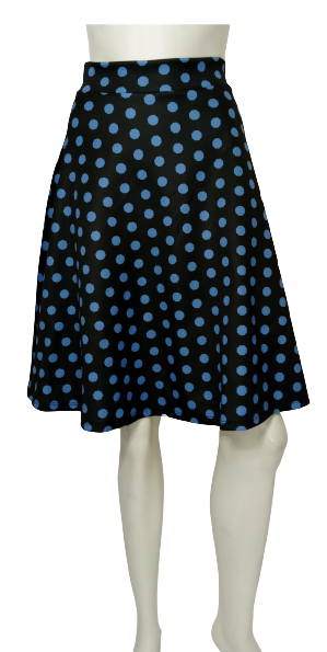 4 Ena Black/Blue Polka Dot Half Circle Skirt for Girls