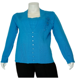 Turquoise Beaded Sweater