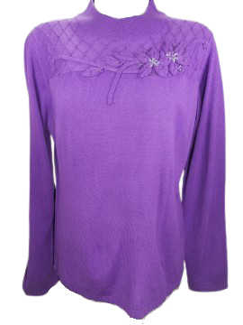 Salon Studio Purple Beaded Sweater