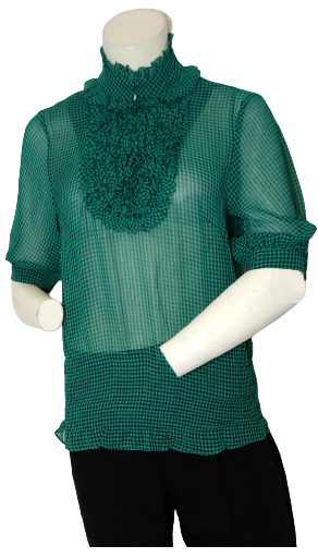 Minuet Green/Black Sheer Top