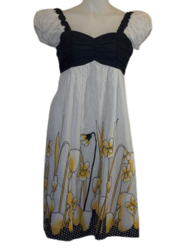 Minuet polka dot floral print dress