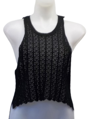 Milau Black Crocheted Blouse