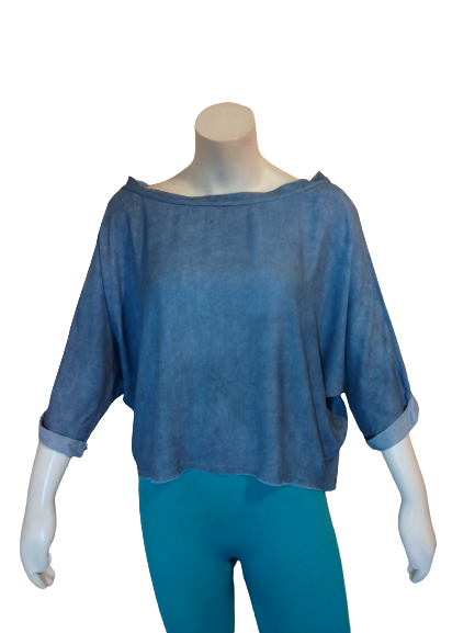Emory Park Blue 3/4 Sleeve Top