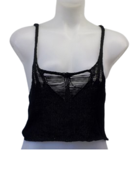 Milau Black Knit Crop Top