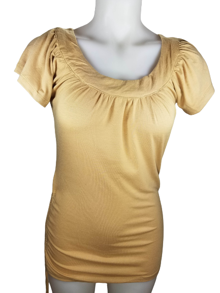 Mar-Q Tan Short Sleeve Blouse