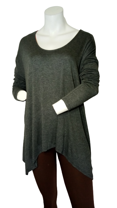 Love In Long sleeve Gray Blouse