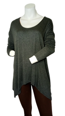 Love In Long sleeve Gray Blouse