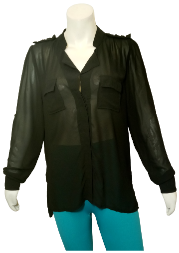 Taska black sheer designer blouse
