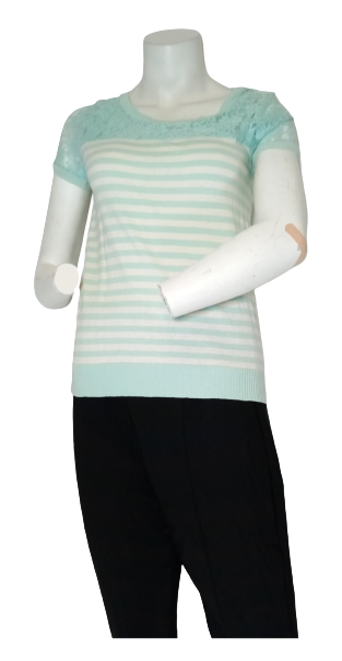Aqua/Cream Striped Top