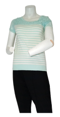Aqua/Cream Striped Top