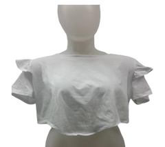 I R White Ruffle Sleeve Blouse