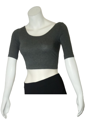 Love In 3/4 Sleeve Gray Blouse