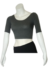 Love In 3/4 Sleeve Gray Blouse