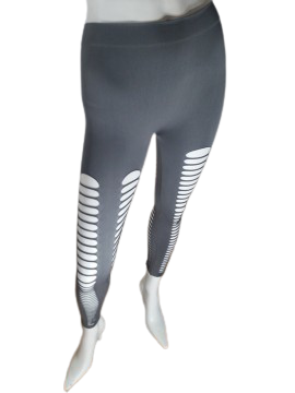 Yi Tong Gray Cutout Leggings